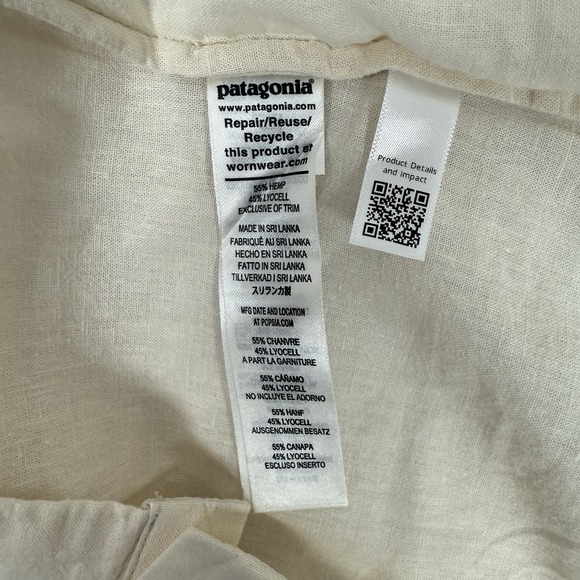 Patagonia Garden Island Top Womens Medium Whole Weave Natural Reversible New - Picture 5 of 7